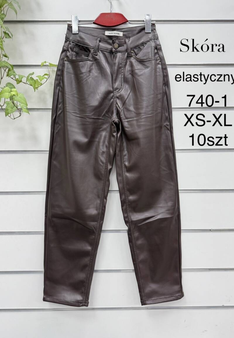 Spodnie skórzane damskie Roz XS-XL, 1 Kolor Paczka 10 szt